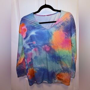 Vibrant Multicolor Long Sleeve Women's Top